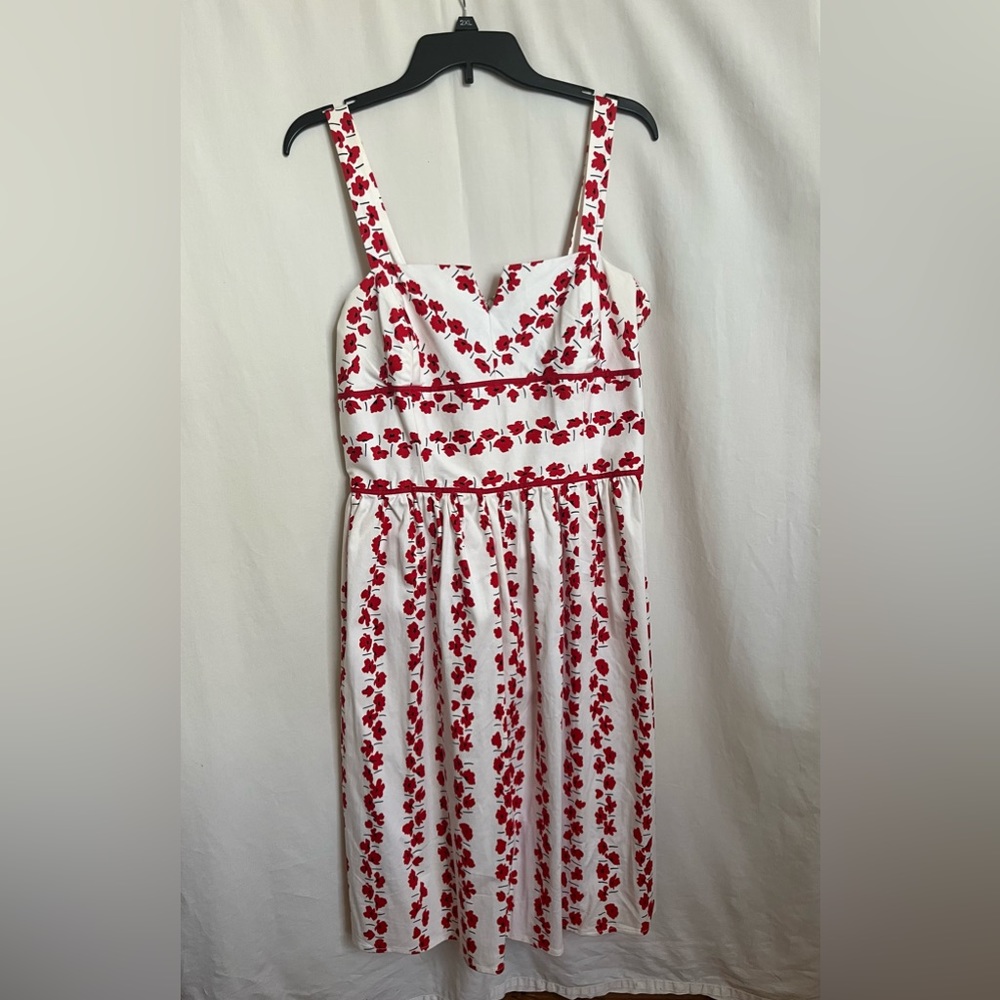 Red and white floral sun dress